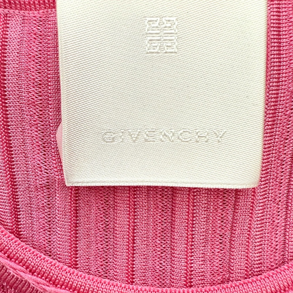 Givenchy 4G Cut Out Mini Dress in Pink Ribbed Knit - Picture 4 of 11